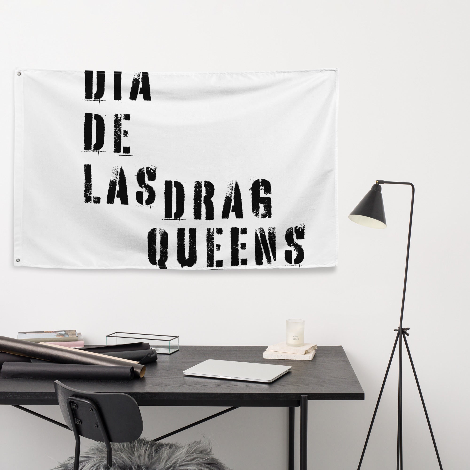 Dia De Las Drag Queens Logo 02 Flag White
