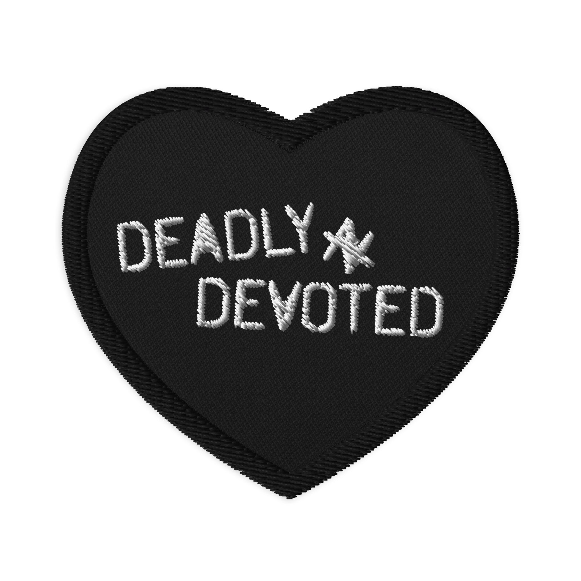 Deadly'N'Devoted Embroidered heart patch