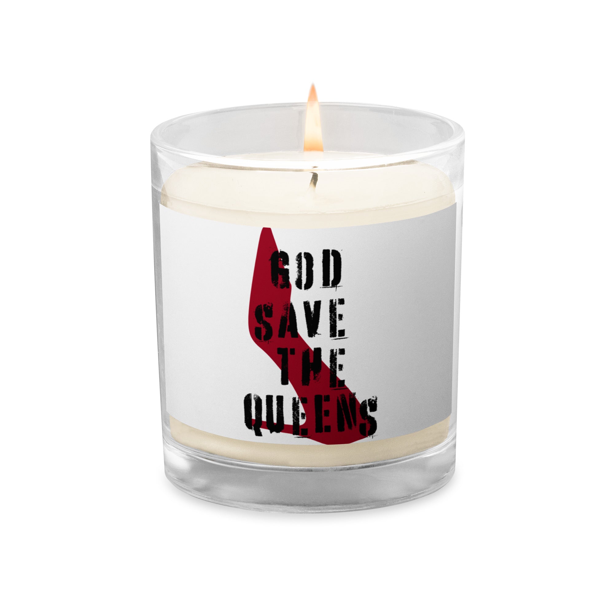 God Save the Queens Classic Unscented White Royal candle