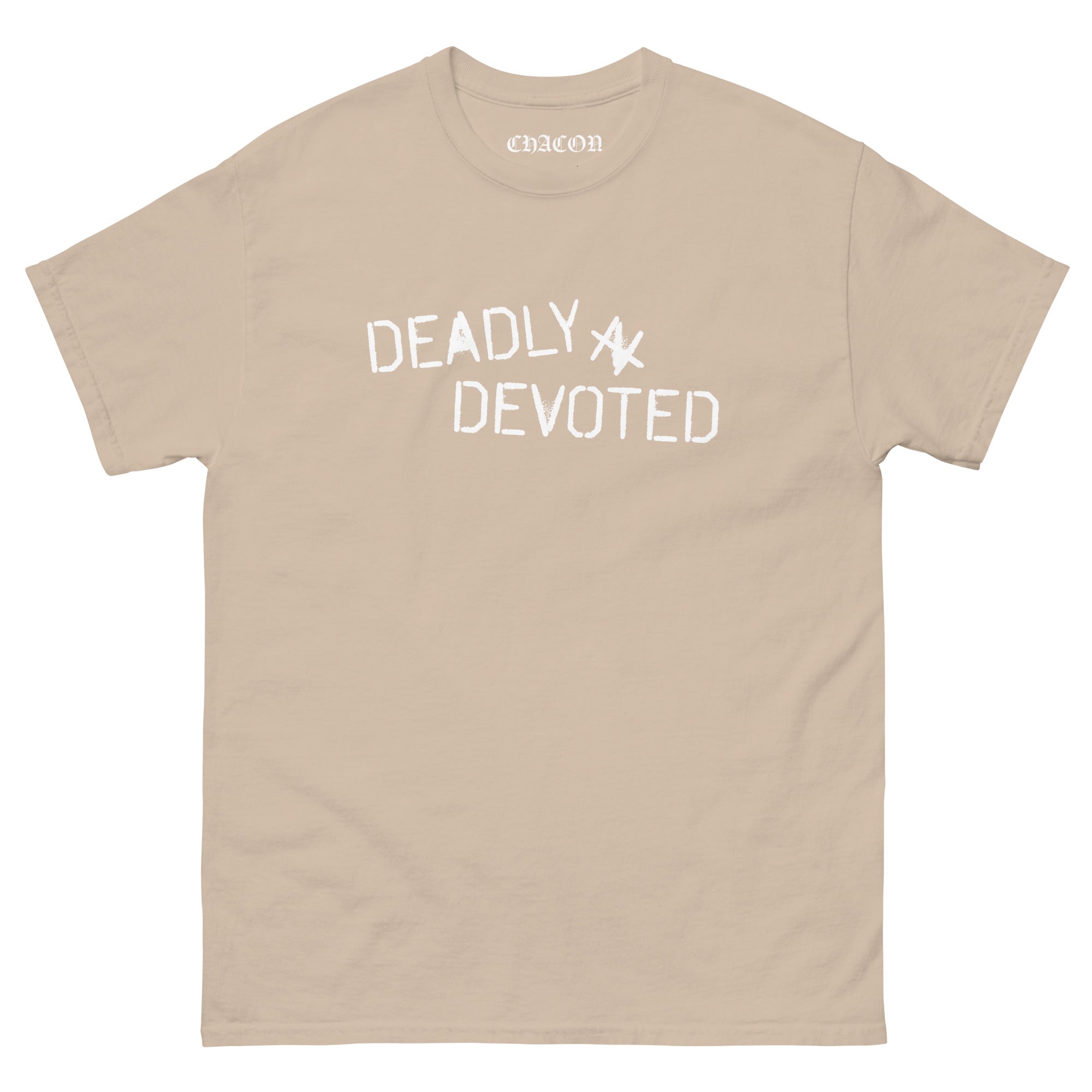 Deadly N Devoted Crew Neck Tee White Graphic