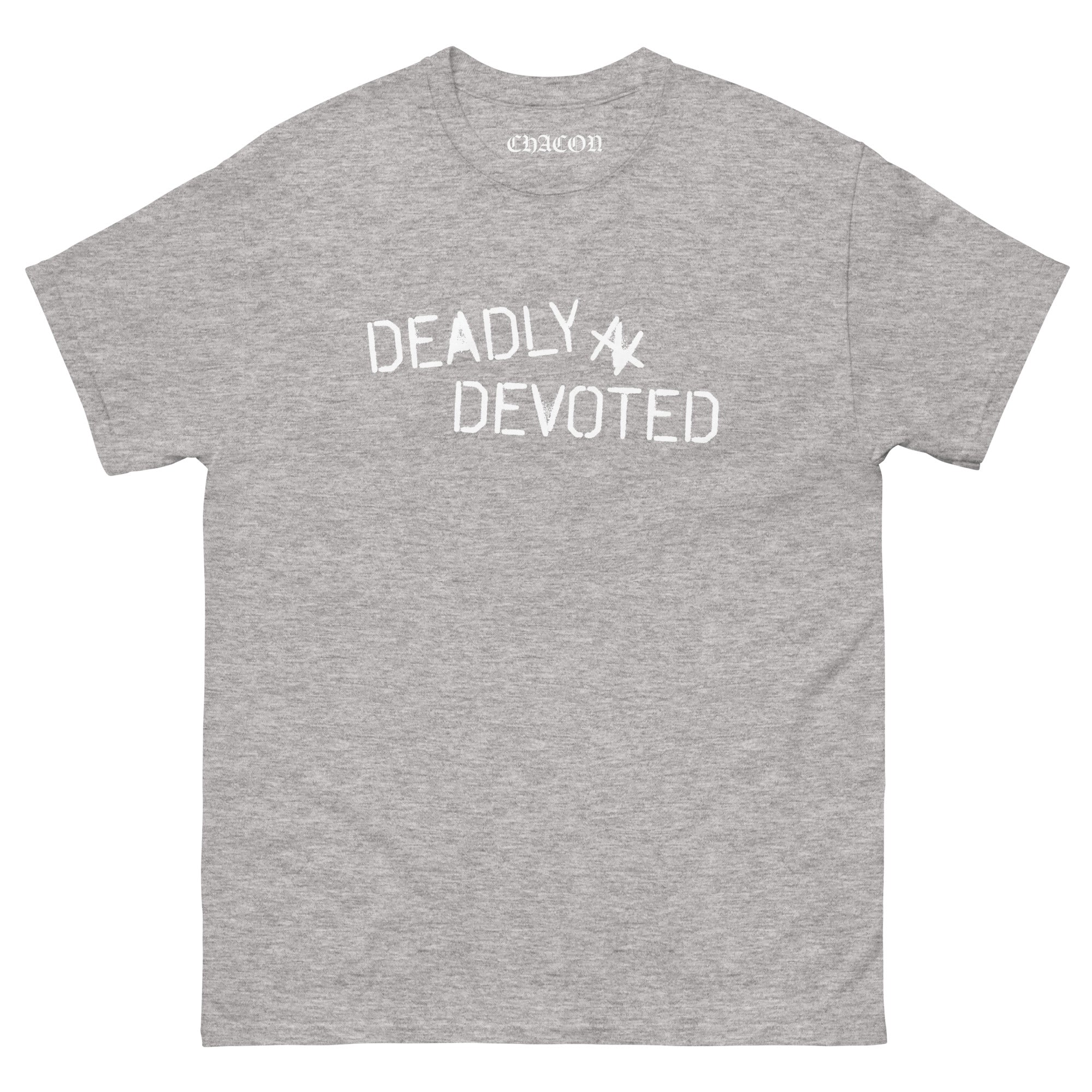 Deadly N Devoted Crew Neck Tee White Graphic