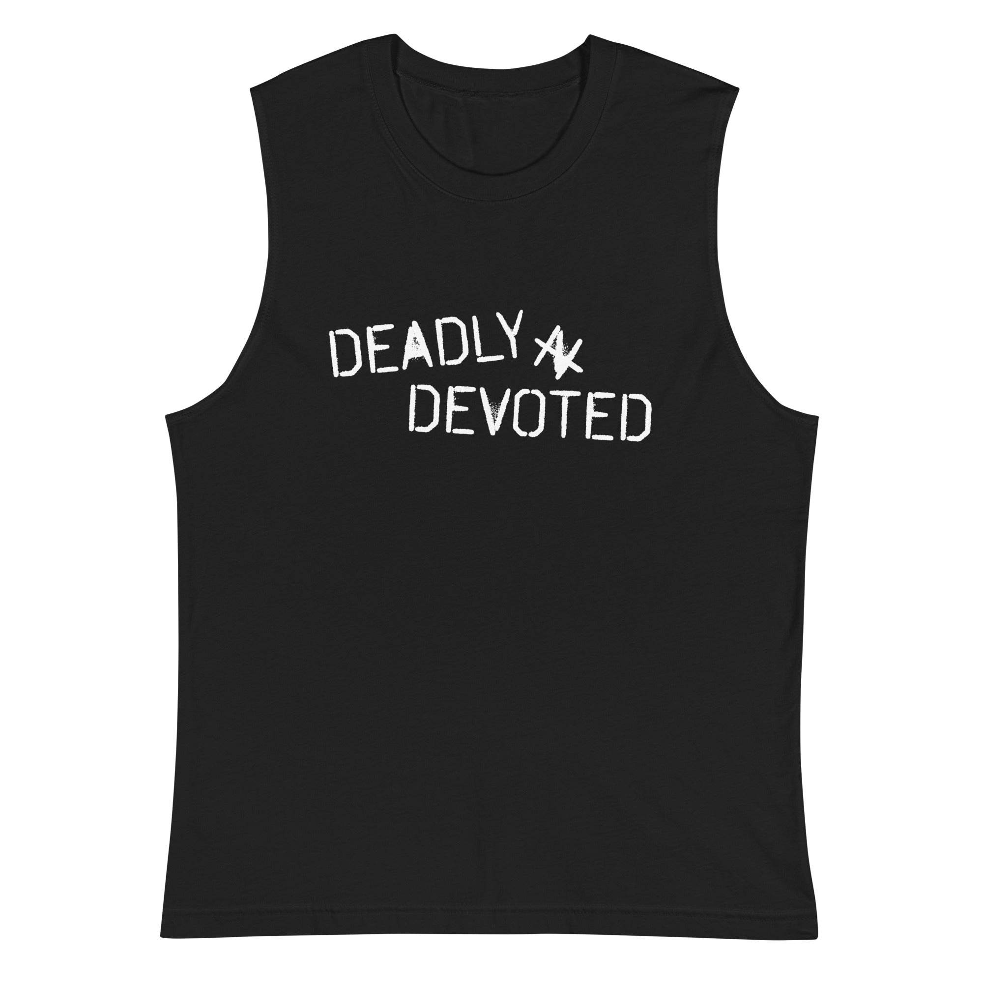 Deadly N Devoted Muscle Shirt White Graphic