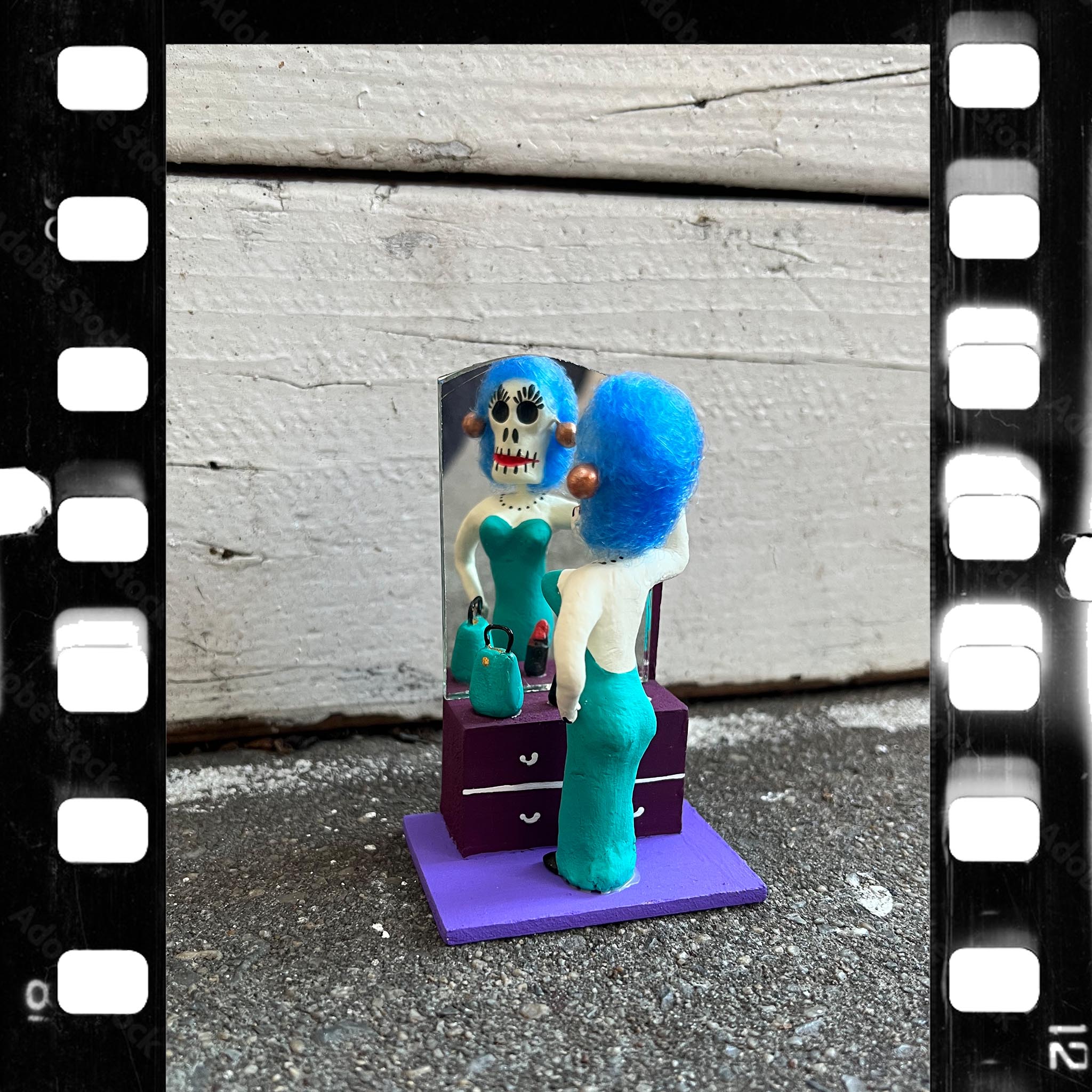 Dia De Las Drag Queens Reclaimed Figurine with Vanity Mirror 3