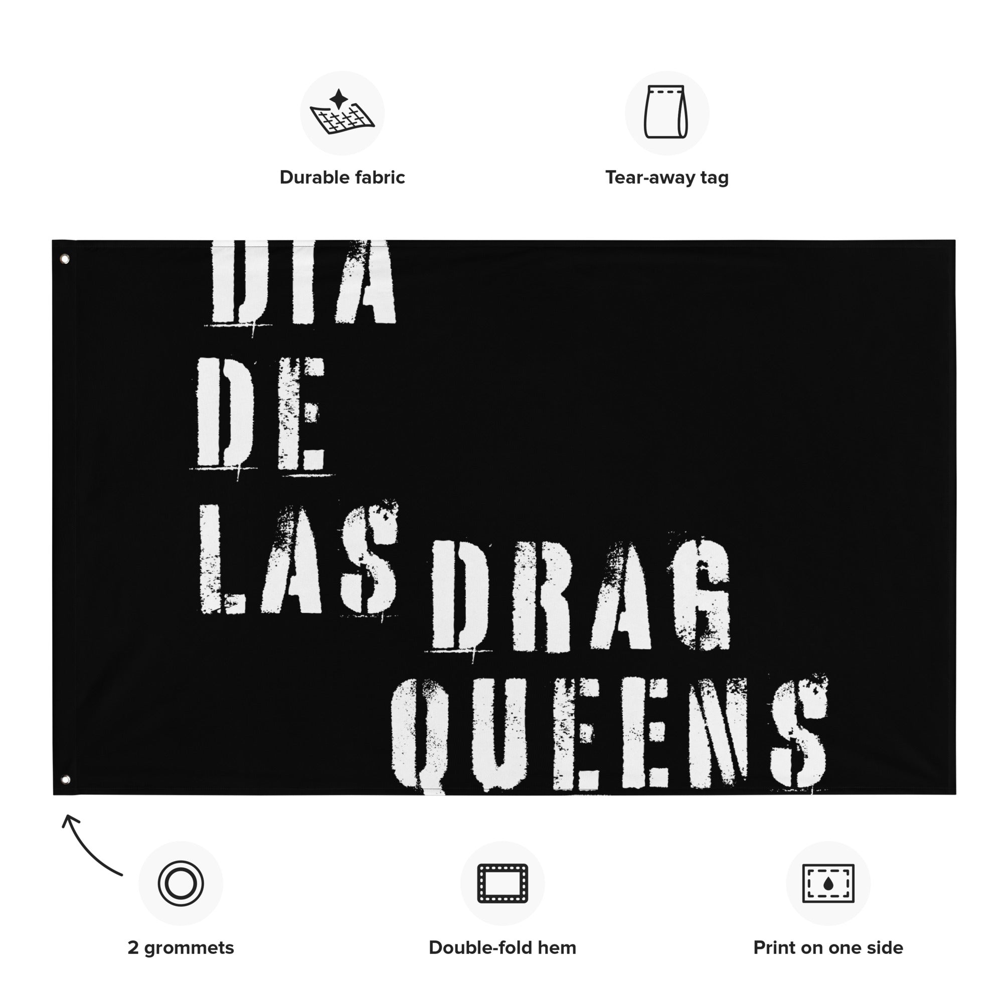 Dia De Las Drag Queens Logo 02 Flag Black