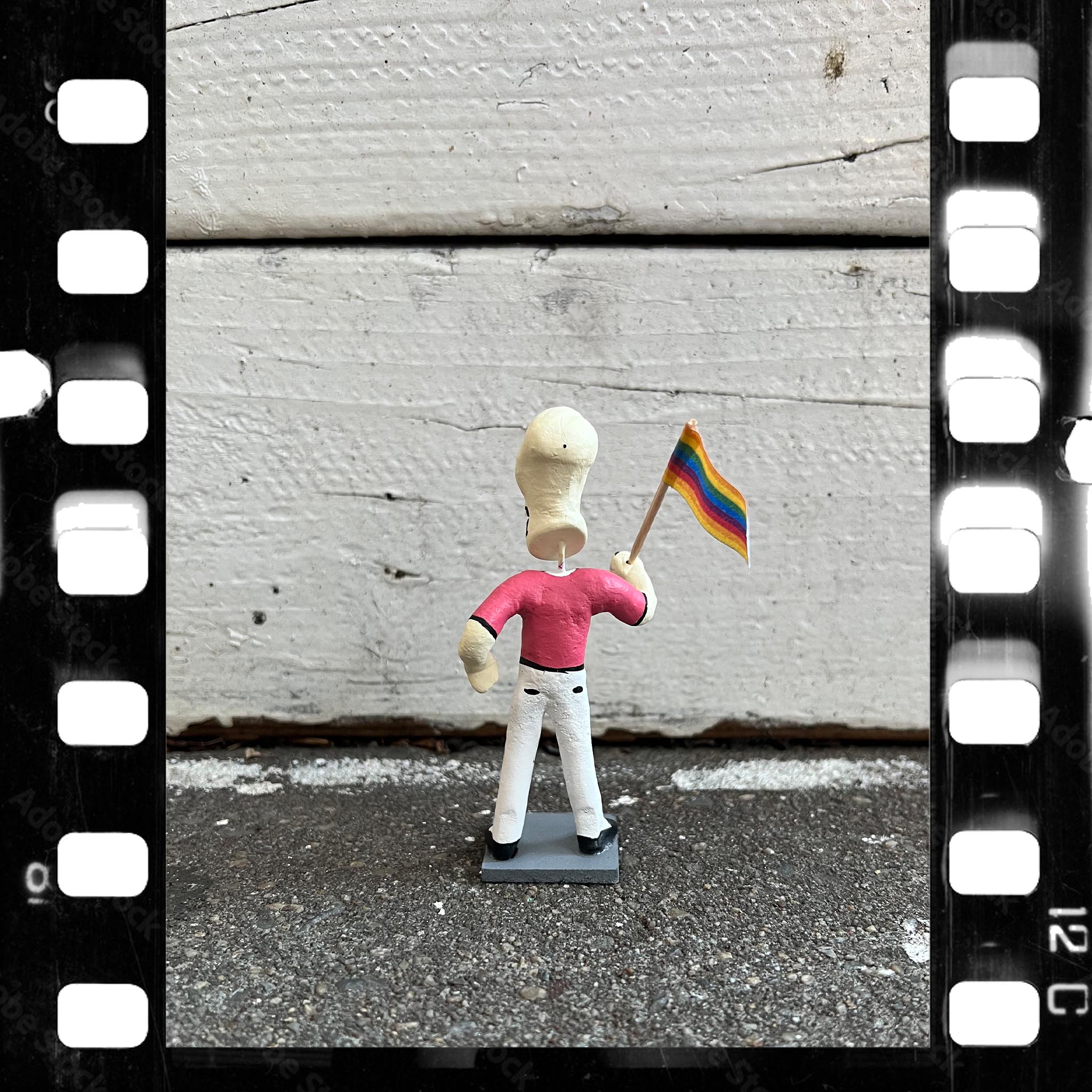 Dia De Las Drag Queens Reclaimed They/Them Figurine with Pride flag