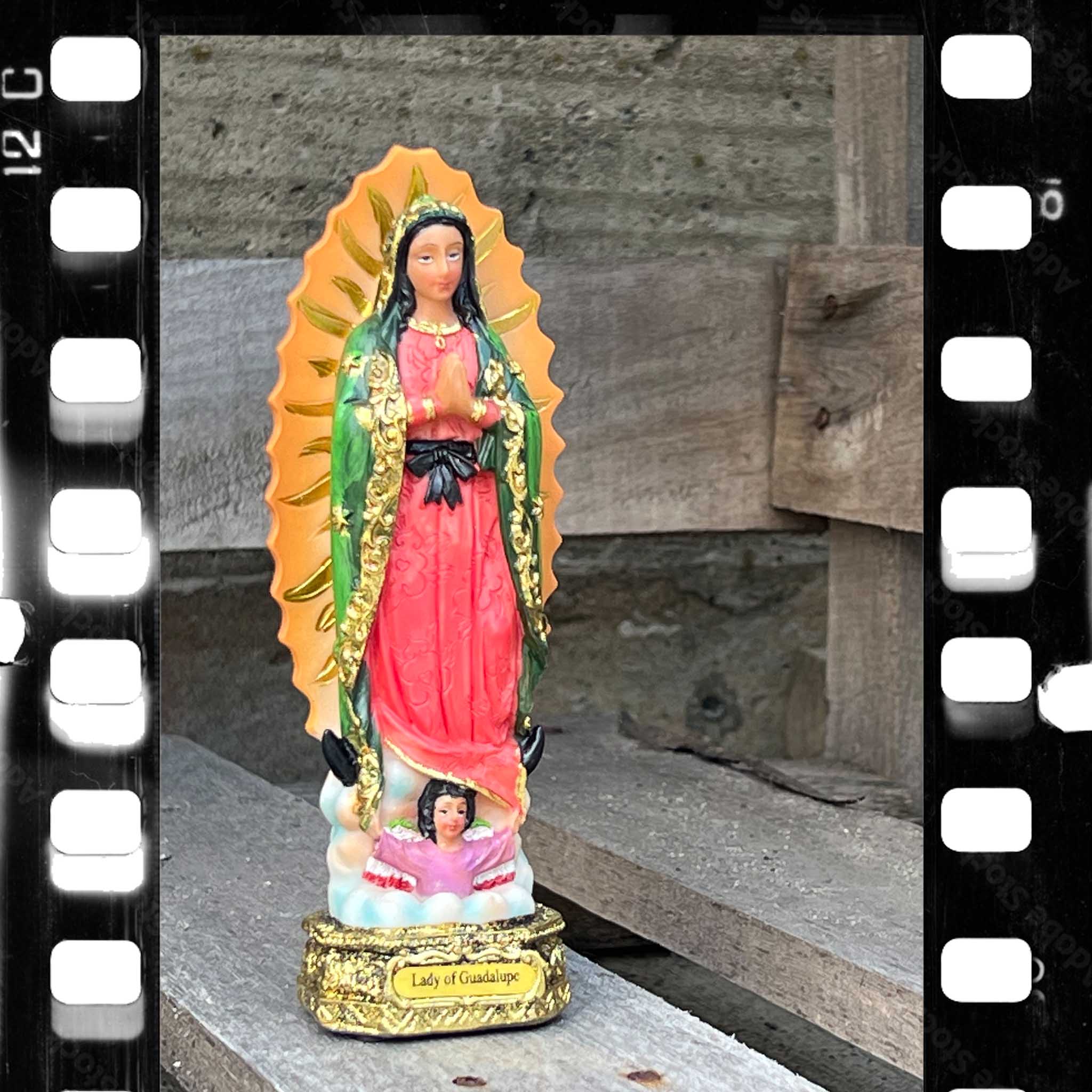 Reclaimed Virgen de Guadalupe 6" Saint Figurine, Nuestra Senora Estatua, Virgencita Figurilla, Virgin Mary Catholic Statue, Our Lady Mexico Figure